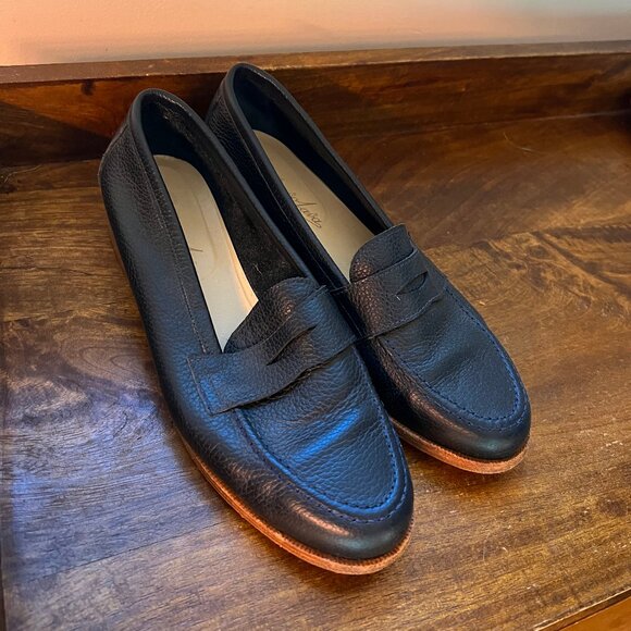Bravo Java Navy Leather Loafers - Picture 1 of 5